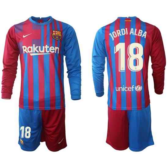 Men Barcelona Long Sleeve Soccer Jerseys 567